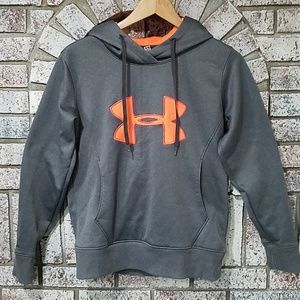 Under Armour coldgear gray and orange hoodie S
